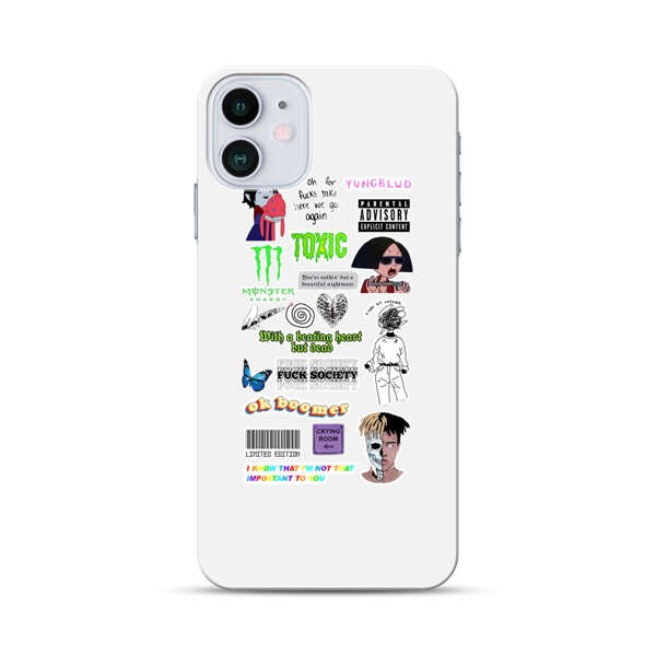 Sticker Collage Edgy Expressive Pop Culture iPhone 12 Mini Hard Case
