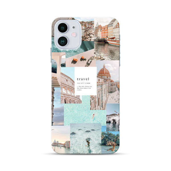 Travel Scenic Collage with Landmarks and Coastline iPhone 12 Mini Hard Case