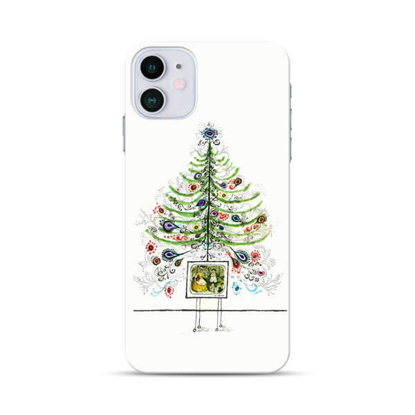 Whimsical Christmas Tree Artistic Design iPhone 12 Mini Hard Case