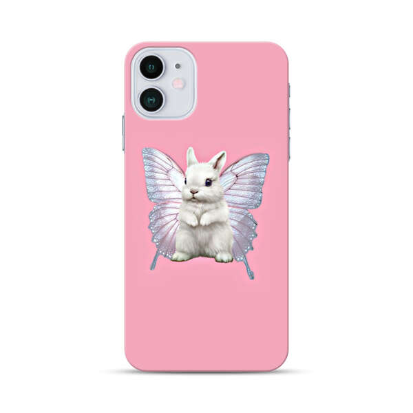 White Bunny with Butterfly Wings iPhone 12 Mini Hard Case