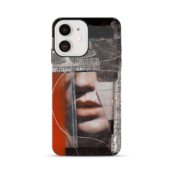 Abstract Collage Close Up Face iPhone 12 Mini Impact Case