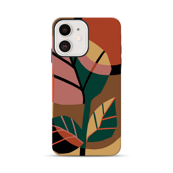 Abstract Geometric Leaves Design iPhone 12 Mini Impact Case