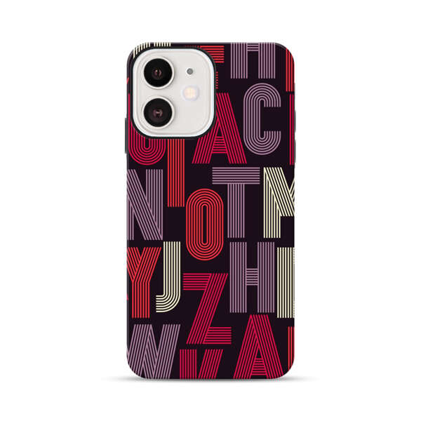 Abstract Letters Pattern iPhone 12 Mini Impact Case