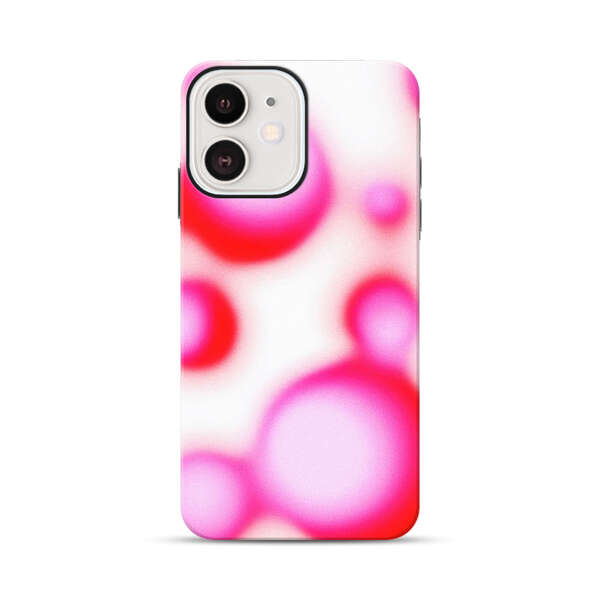 Abstract Pink and Red Blurry Circles iPhone 12 Mini Impact Case