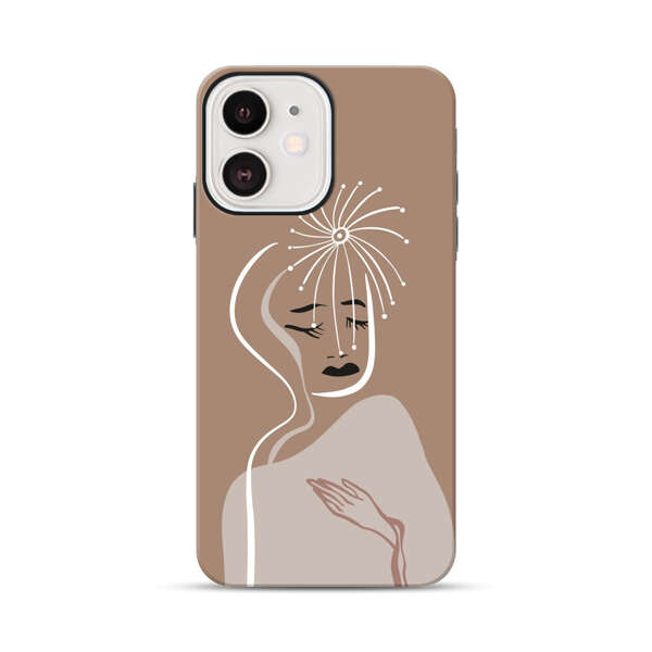 Artistic Abstract Portrait with Serene Face iPhone 12 Mini Impact Case