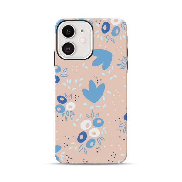 Blue Floral Pattern iPhone 12 Mini Impact Case