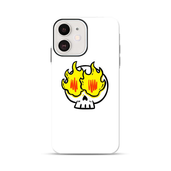 Cartoon Skull with Flames iPhone 12 Mini Impact Case