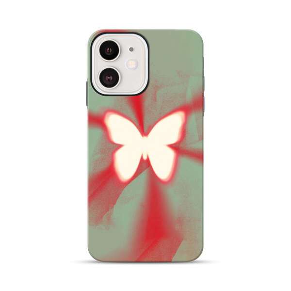 Glowing White Butterfly Abstract Radiant Design iPhone 12 Mini Impact Case