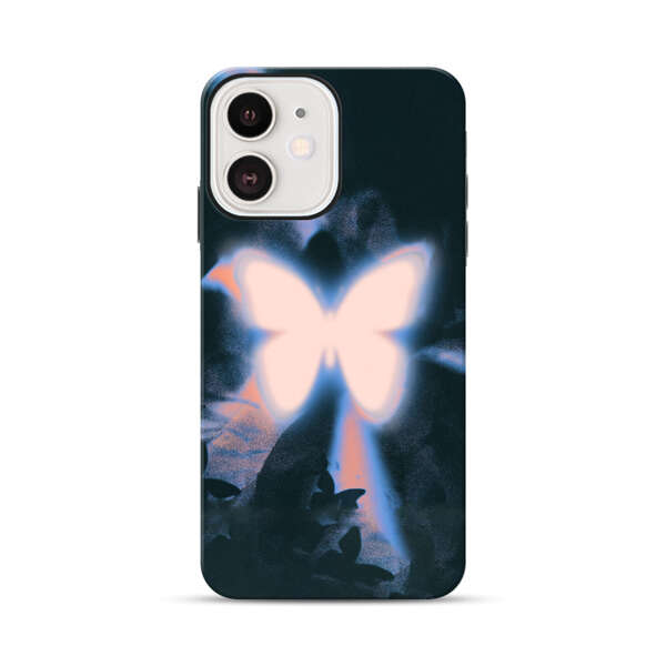 Glowing White Butterfly iPhone 12 Mini Impact Case