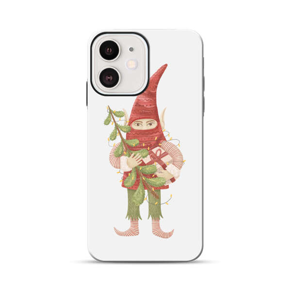 Holiday Gnome with Mistletoe and Gift iPhone 12 Mini Impact Case