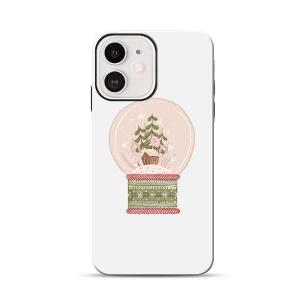 Holiday Snow Globe with Gingerbread House iPhone 12 Mini Impact Case