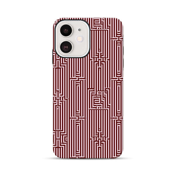 Intricate Geometric Striped Pattern iPhone 12 Mini Impact Case