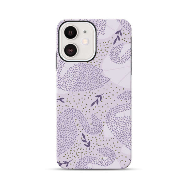 Lavender Swan Pattern iPhone 12 Mini Impact Case
