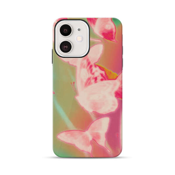 Pink Butterflies Dreamy Colorful Background iPhone 12 Mini Impact Case