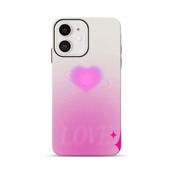Pink Glowing Heart Love Sparkle iPhone 12 Mini Impact Case