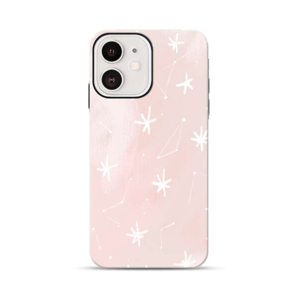 Pink Stars and Constellation Pattern iPhone 12 Mini Impact Case