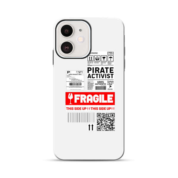 Pirate Activist Fragile Shipping Label iPhone 12 Mini Impact Case