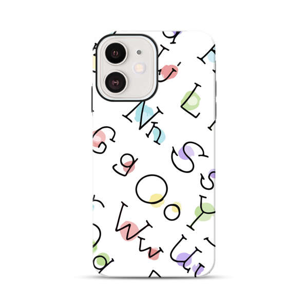 Playful Alphabet Pattern with Colorful Letters iPhone 12 Mini Impact Case