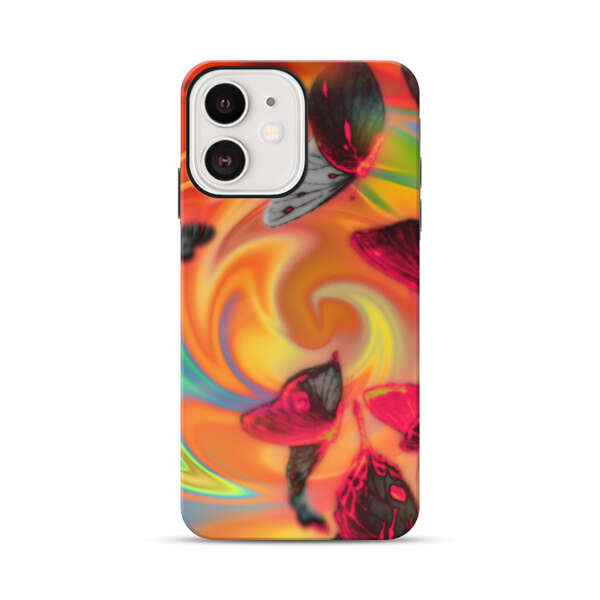 Psychedelic Butterflies Swirl iPhone 12 Mini Impact Case