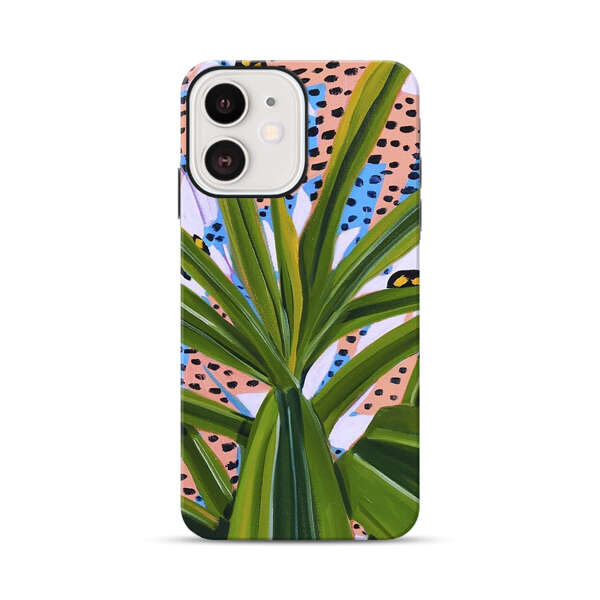 Tropical Leaves Abstract Pattern iPhone 12 Mini Impact Case
