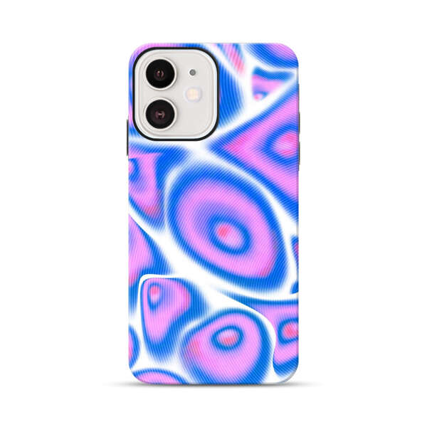Vibrant Abstract Pink and Blue Swirl Pattern iPhone 12 Mini Impact Case