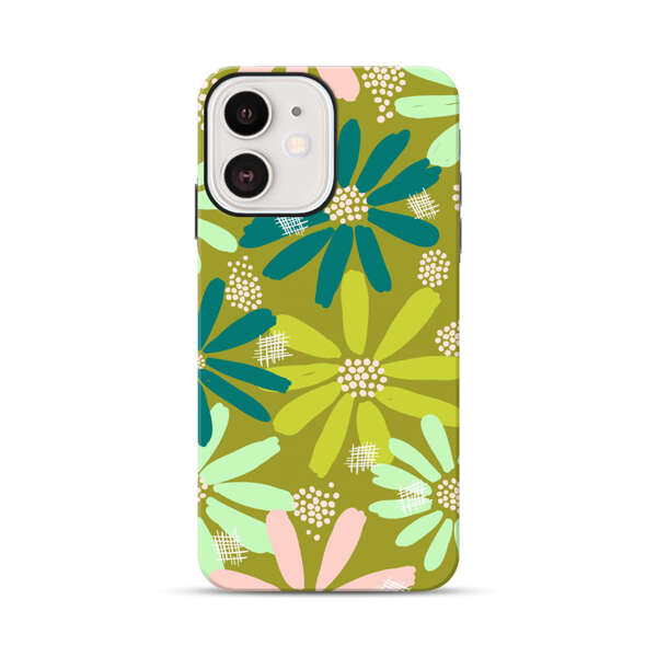 Vibrant Floral Daisy Pattern iPhone 12 Mini Impact Case