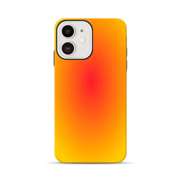 Vibrant Red Focal Point with Yellow Gradient Background iPhone 12 Mini Impact Case