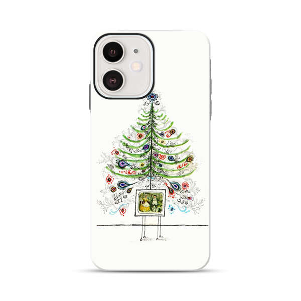 Whimsical Christmas Tree Artistic Design iPhone 12 Mini Impact Case