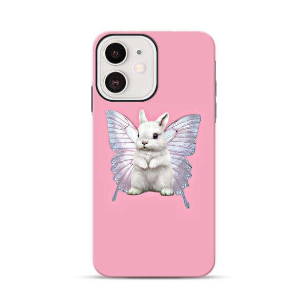 White Bunny with Butterfly Wings iPhone 12 Mini Impact Case