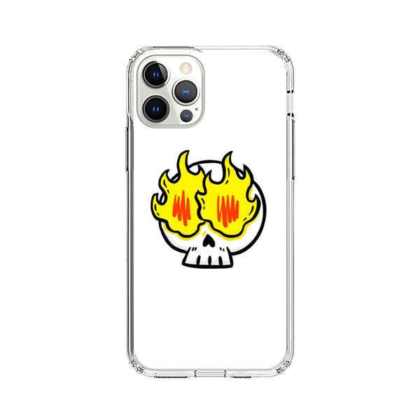 Cartoon Skull with Flames iPhone 12 Pro Case