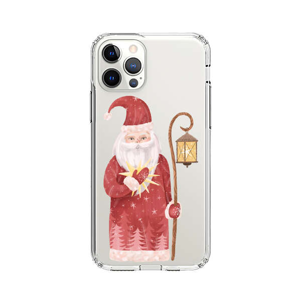 Charming Santa Claus Holding Glowing Heart and Lantern iPhone 12 Pro Case