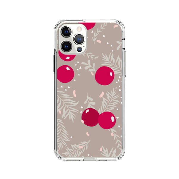 Cranberries and pine branches holiday pattern iPhone 12 Pro Case
