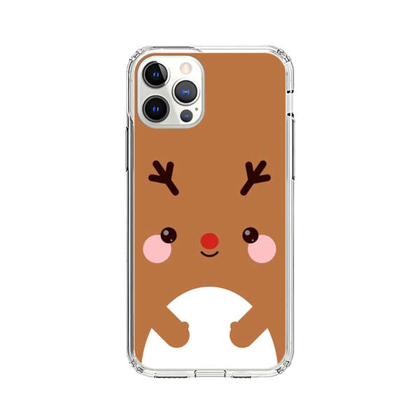 Cute Minimalist Reindeer Cartoon iPhone 12 Pro Case