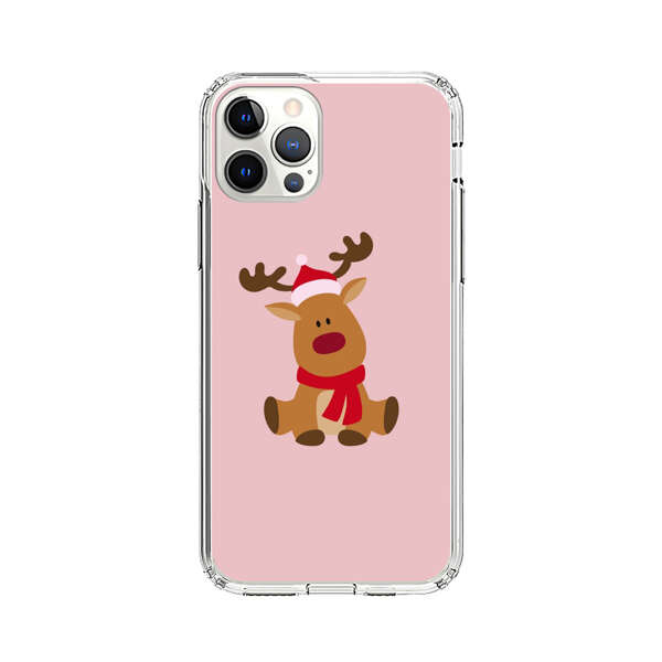 Cute Reindeer with Santa Hat and Red Scarf iPhone 12 Pro Case