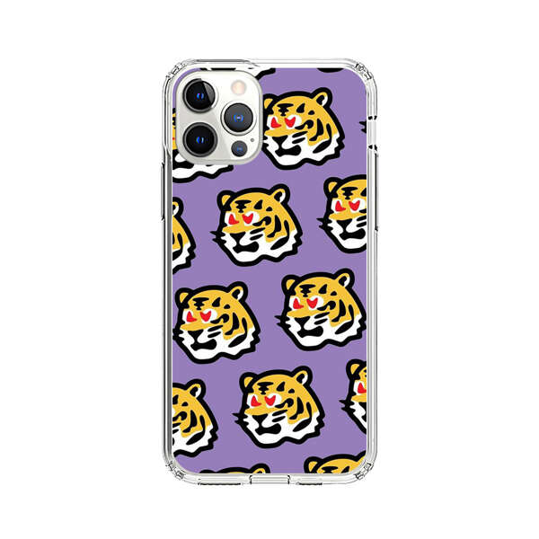 Cute Tiger with Heart Eyes Pattern iPhone 12 Pro Case