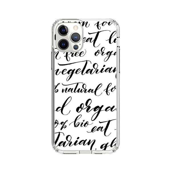 Healthy Food Lifestyle Calligraphy Pattern iPhone 12 Pro Case
