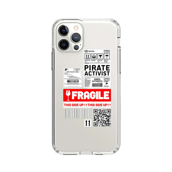 Pirate Activist Fragile Shipping Label iPhone 12 Pro Case