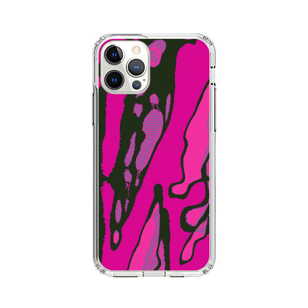 Vibrant Abstract Magenta Black Pattern iPhone 12 Pro Case
