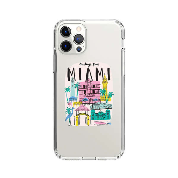 Vibrant Miami Cityscape Illustration iPhone 12 Pro Case