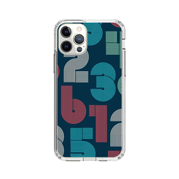Vibrant Seamless Pattern of Colorful Stylized Numbers iPhone 12 Pro Case