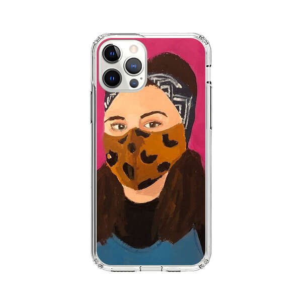 Woman Leopard Print Face Mask iPhone 12 Pro Case