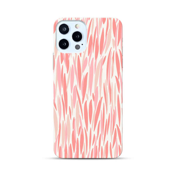 Abstract Coral Wavy Lines Pattern iPhone 12 Pro Hard Case