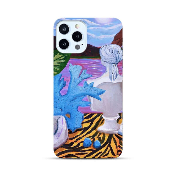 Classical Statues and Tropical Plants by the Ocean iPhone 12 Pro Hard Case