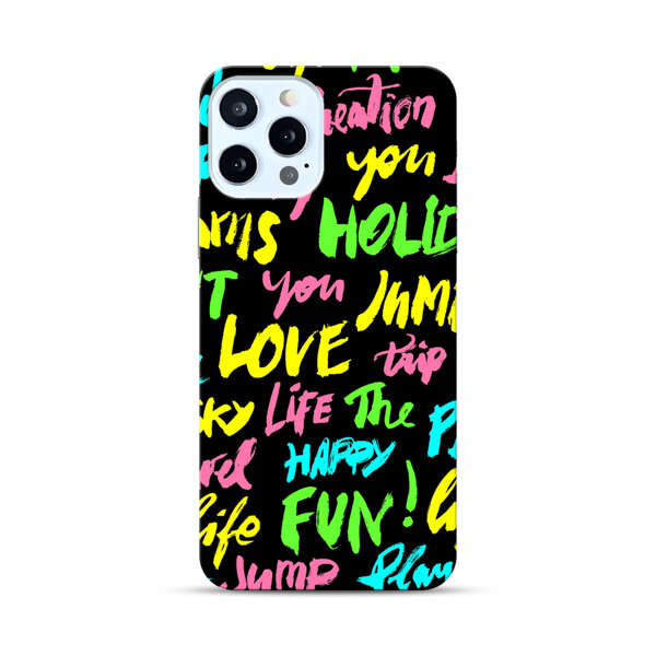 Colorful Positive Motivational Words Pattern iPhone 12 Pro Hard Case