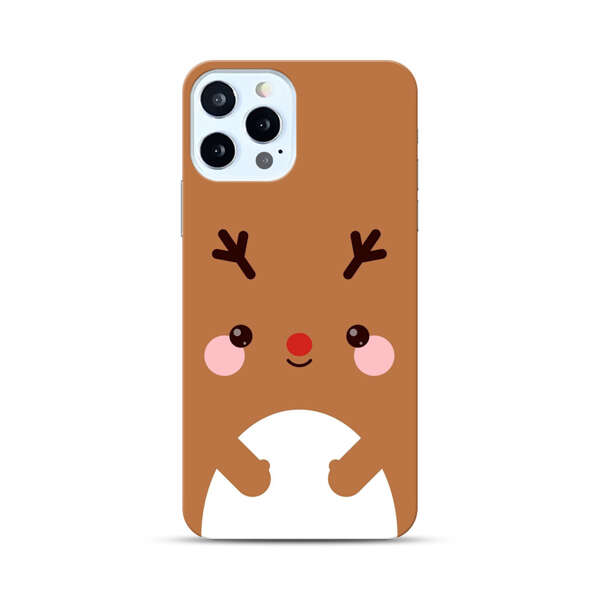 Cute Minimalist Reindeer Cartoon iPhone 12 Pro Hard Case