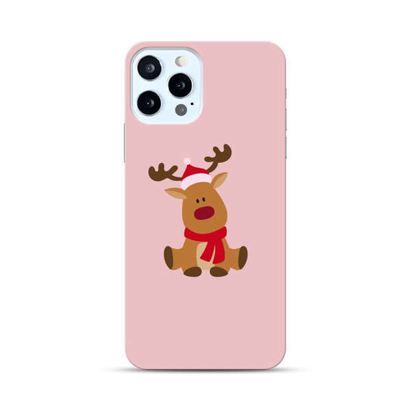 Cute Reindeer with Santa Hat and Red Scarf iPhone 12 Pro Hard Case