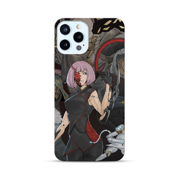 Futuristic Cyberpunk Warriors and Robotic Cat in Dynamic Pose iPhone 12 Pro Hard Case