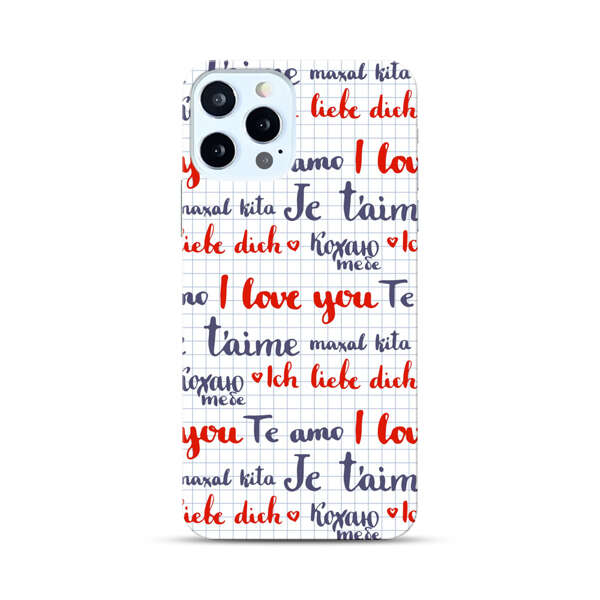 Love Message Multilingual Pattern iPhone 12 Pro Hard Case