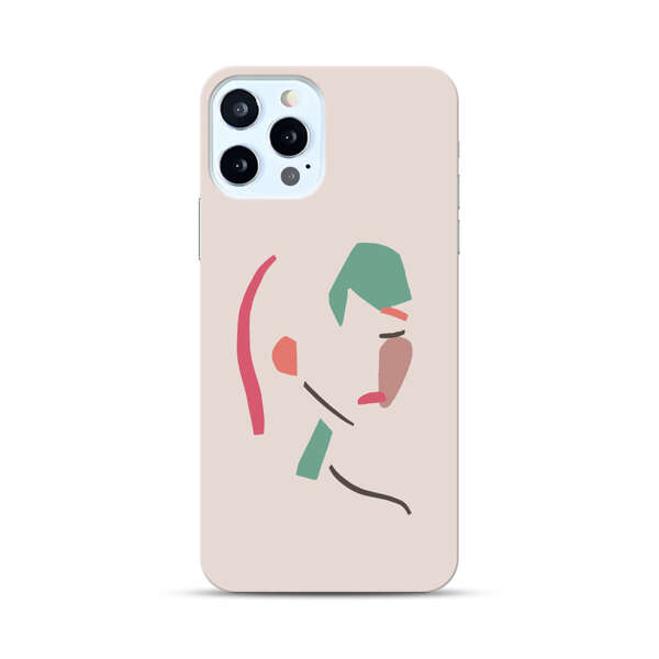 Minimalist Abstract Line Art Woman Face iPhone 12 Pro Hard Case