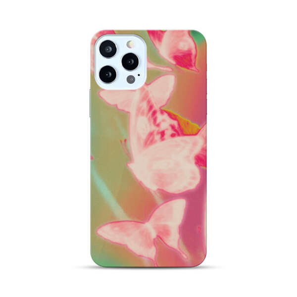 Pink Butterflies Dreamy Colorful Background iPhone 12 Pro Hard Case